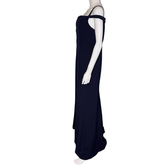Donna Karan Women's Sweetheart-Neck Cold-Shoulder Gown Navy Sz 14 - Picture 4 of 9